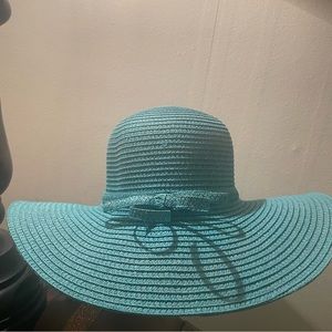 Cappelli StraWorld turquoise blue large straw hat